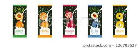 Fruit Milk Original Cover or Poster Design Vector Set Fruit Milk Original Cover or Poster Design Vector Set 120793627