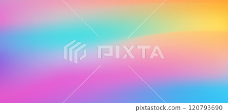 Rainbow ombre background with bright blurry hologram pattern. Abstract gradient effect in pink, pastel, and iridescent hues. Soft holograph vector 120793690