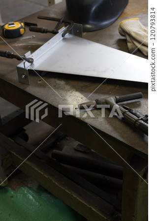 Preparing to weld stainless steel 120793814