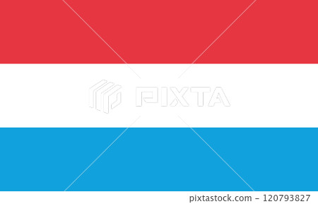 Luxembourg flag in official colors, dimensions and aspect ratio. Vector flag symbolizing national pride, identity, heritage, patriotism and authority 120793827