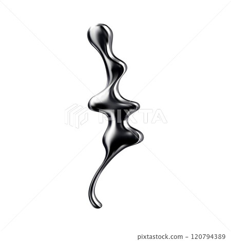 Vector icon elongated round drops of liquid black chrome on a white background. Vector icon elongated round drops of liquid black chrome on a white background. 120794389