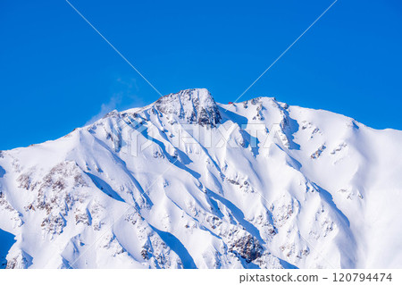 [雪山素材]冬天從琴見山看的風景[長野縣] 120794474