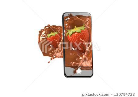 Phone screen capture macro photoshoot mockup, isolated Phone screen capture macro photoshoot mockup, isolated 120794728