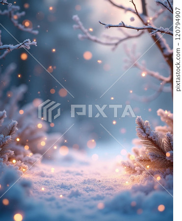 tree branches covered with snow 120794907