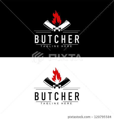 meat knife design butcher logo simple concept silhouette meat cutting illustration product brand template meat knife design butcher logo simple concept silhouette meat cutting illustration product brand template 120795584