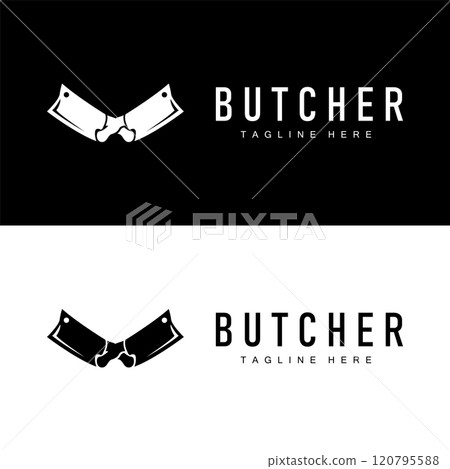 meat knife design butcher logo simple concept silhouette meat cutting illustration product brand template meat knife design butcher logo simple concept silhouette meat cutting illustration product brand template 120795588