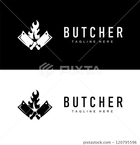 meat knife design butcher logo simple concept silhouette meat cutting illustration product brand template meat knife design butcher logo simple concept silhouette meat cutting illustration product brand template 120795596
