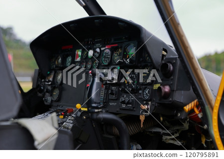 Helicopter cockpit Helicopter cockpit 120795891