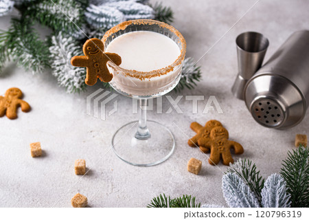 Christmas winter creamy cocktail eggnog Christmas winter creamy cocktail eggnog 120796319