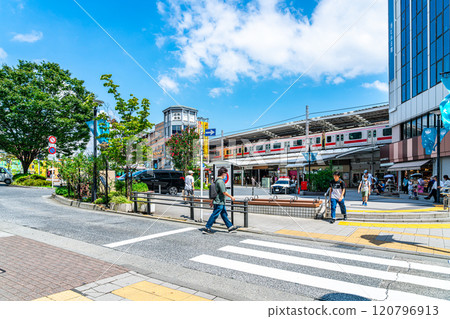 [東京] 夏日藍天清爽的自由之丘站 120796913