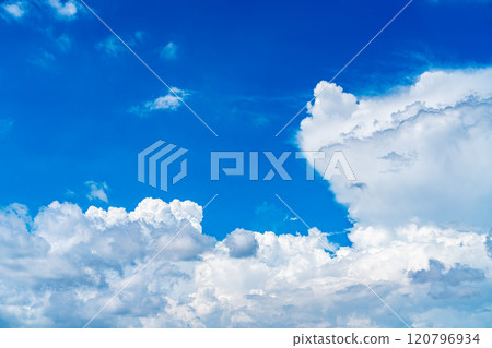 A refreshing summer sky with large clouds 120796934