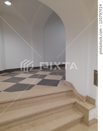 Historic Stone Staircase Interior 120797014
