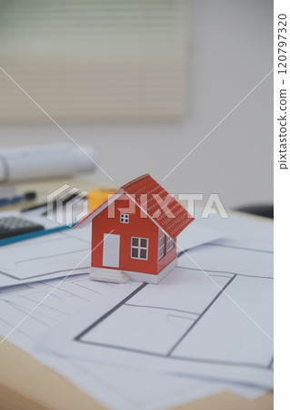 Architects, engineers, contractors working in the office with blueprints, inspection engineers Work analysis for architectural plan, construction project sketch, focus, business construction concept. 120797320