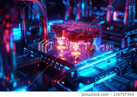 Quantum Computing Processor in Advanced... - Stock Illustration ...