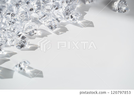 Glass ice on a simple white background Glass ice on a simple white background 120797853