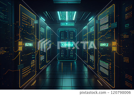 Big data center technology warehous with servers information Big data center technology warehous with servers information 120798006