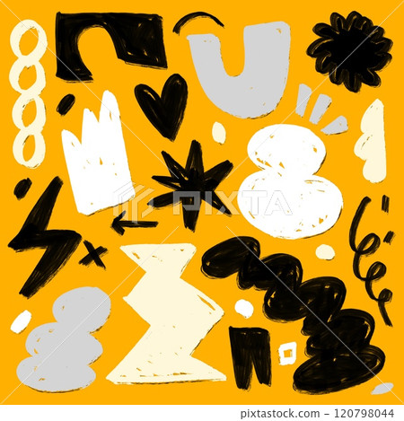 Abstract Doodle Collection with Bold Shapes and Symbols Abstract Doodle Collection with Bold Shapes and Symbols 120798044