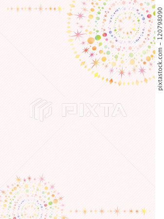 Pink background decorated with watercolor-style dots like fireworks - vertical 120798090