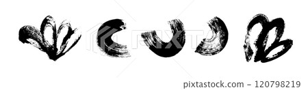 Abstract paint brush strokes grunge texture. Rough lines and shapes stain. Flat vector illustration isolated on white background. Abstract paint brush strokes grunge texture. Rough lines and shapes stain. Flat vector illustration isolated on white background. 120798219