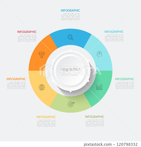 Infographic 6 options design elements for your business data. Vector Illustration. Infographic 6 options design elements for your business data. Vector Illustration. 120798332