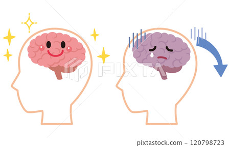 健康的大腦與有壓力的大腦 大腦影像 健康 120798723