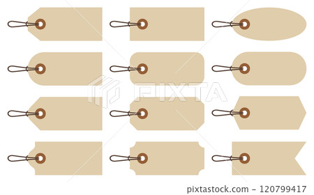 Vector illustration set of tags and price tags of various shapes 120799417