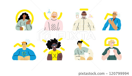 Creative Workspace: Video Conference, modern flat vector concept illustration of person engaging in virtual business meeting Connectivity, collaboration, digital interaction, remote work, productivity 120799994