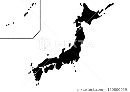 A slightly loose silhouette of the Japanese archipelago A slightly loose silhouette of the Japanese archipelago 120800939