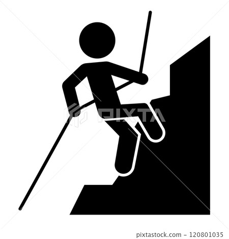 一個人在繩子上攀岩的剪影 120801035