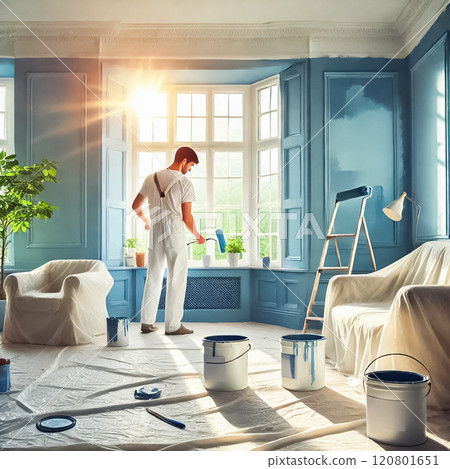 ladder, living room, painter 120801651