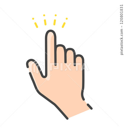 A simple human hand icon with a sparkling index finger - touch, click, and rating image material A simple human hand icon with a sparkling index finger - touch, click, and rating image material 120801831