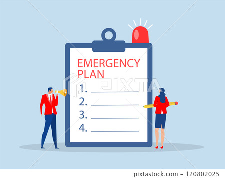 emergency action plan, emergency action plan when business disaster occurs Business emergency plan concept vector illustrator emergency action plan, emergency action plan when business disaster occurs Business emergency plan concept vector illustrator 120802025