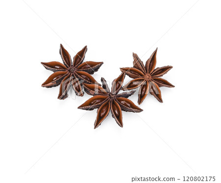 Star anise seeds on white background 120802175