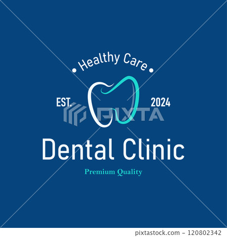 Simple dental care health logo design with modern line concept dental clinic template illustration Simple dental care health logo design with modern line concept dental clinic template illustration 120802342