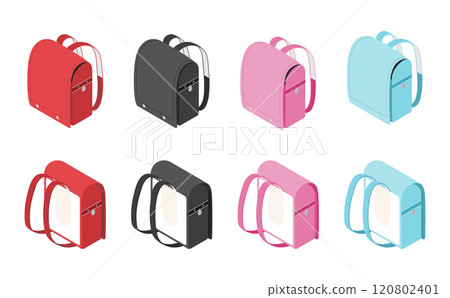 Isometric illustration: School bag Isometric illustration: School bag 120802401