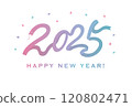 Gradient color typography design New Year's card 120802471