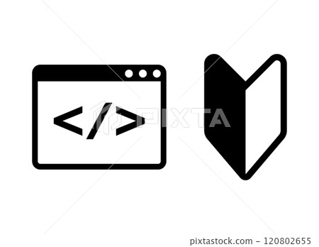 Programming beginner icon Programming beginner icon 120802655