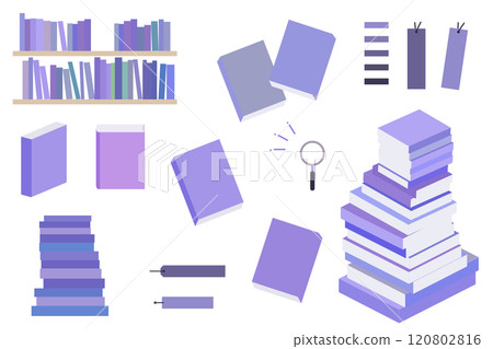 Illustration set of books of various shapes Books Bookstore Icon Illustration Illustration set of books of various shapes Books Bookstore Icon Illustration 120802816