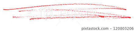 Red pencil strokes isolated on white background. Red pencil strokes isolated on white background. 120803206