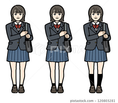 Women's students in winter clothes 120803281