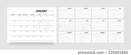 Monthly calendar layout for 2025. Planner diary. Monthly calendar layout for 2025. Planner diary. 120803940