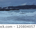 Image of waves crashing on Imrang Beach in Busan, Korea 120804057
