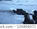 Image of waves crashing on Imrang Beach in Busan, Korea 120804071