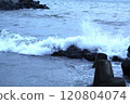 Image of waves crashing on Imrang Beach in Busan, Korea 120804074