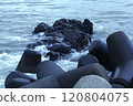 Image of waves crashing on Imrang Beach in Busan, Korea 120804075