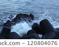 Image of waves crashing on Imrang Beach in Busan, Korea 120804076