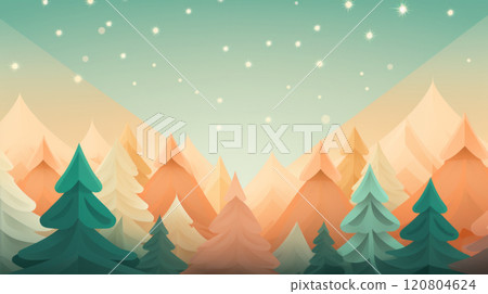 Winter Wonderland with Snowflakes and Trees 120804624