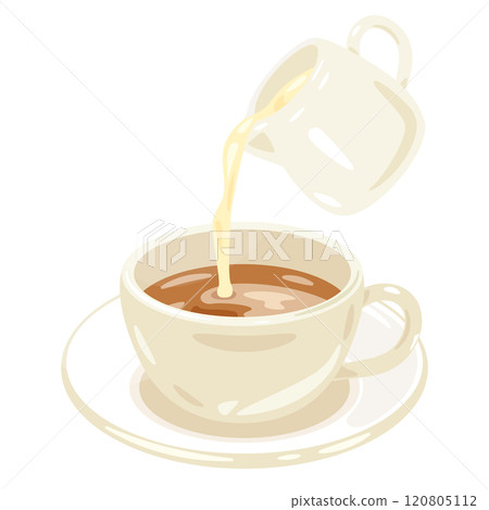 一杯咖啡，倒入牛奶 120805112