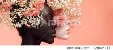 Diverse Women with Floral Headpieces 120805211
