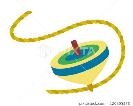 旋轉藍色陀螺的插圖 120805278